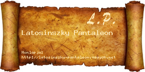 Latosinszky Pantaleon névjegykártya